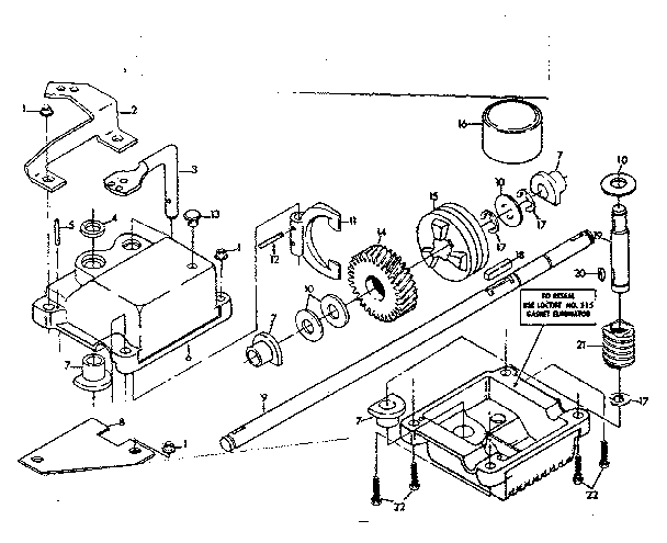 GEAR CASE ASSEMBLY PART NUMBER 86617