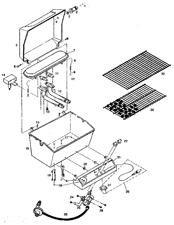 GRILL AND BURNER SECTION