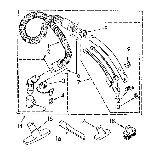 Hose and attachment parts