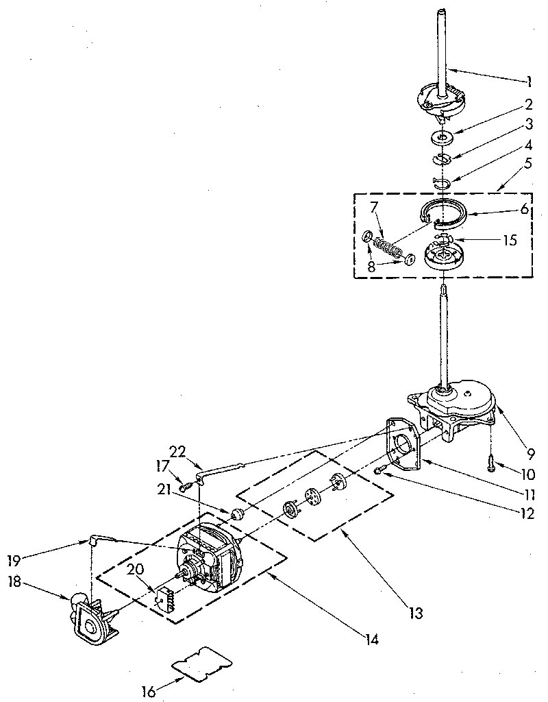 Brake, clutch, gearcase, motor and pump