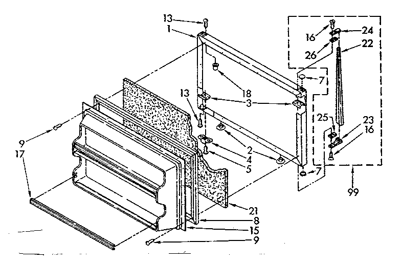 Freezer door parts