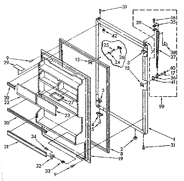Refrigerator door parts
