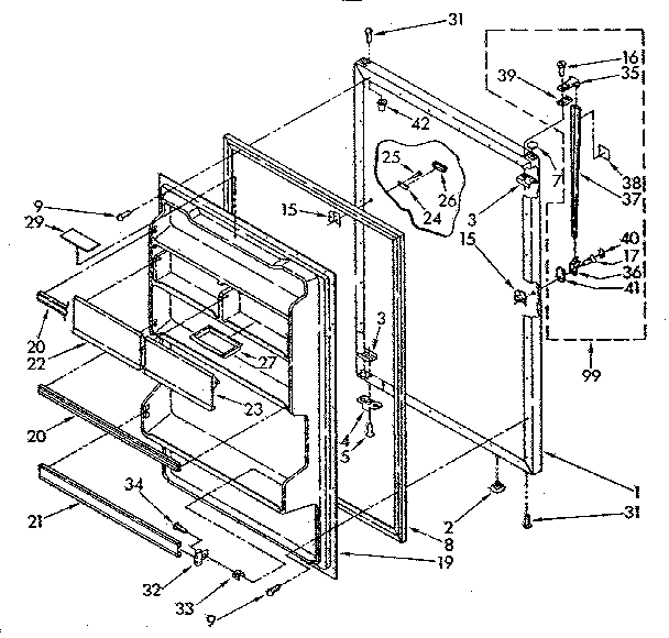 Refrigerator door parts