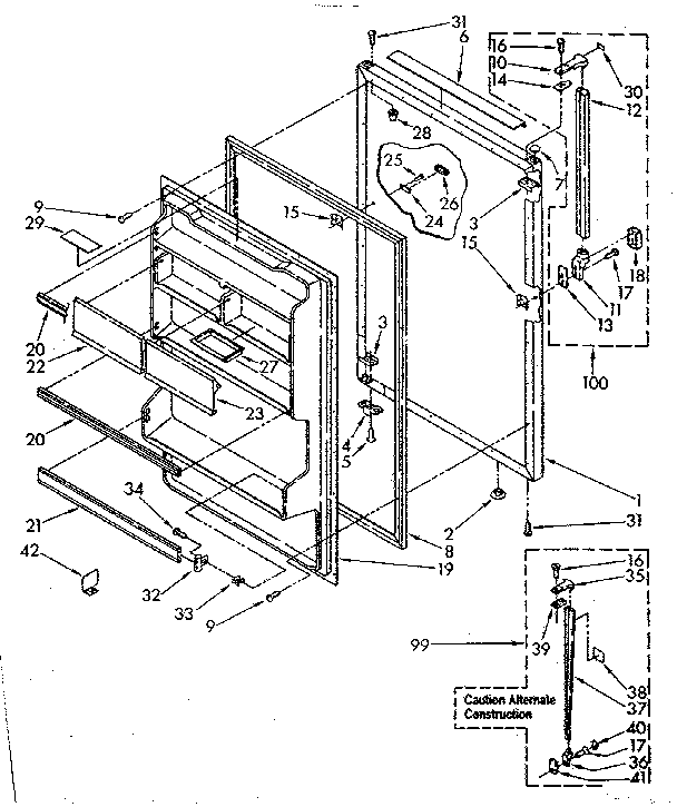 Refrigerator door parts