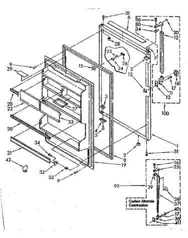 Refrigerator door parts