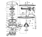 Kenmore 587155700 motor, heater, and spray arm details diagram