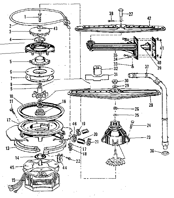 Motor, heater, and spray arm details