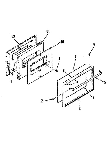 Oven door section 911.6158511, 911.6178511