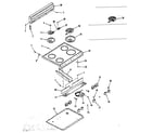 Kenmore 9116208511 backguard and main top section diagram