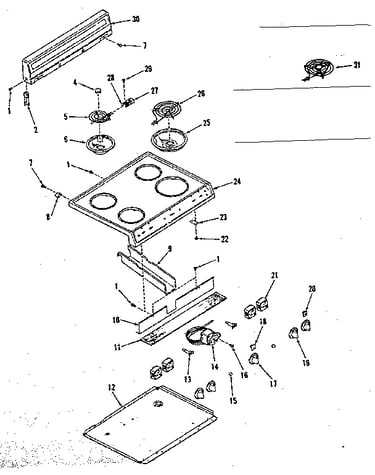 Backguard and main top section