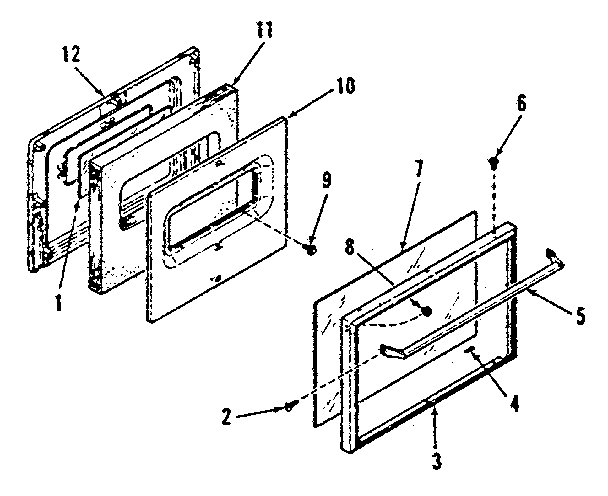 MODEL NUMBERS 911.6288411, 911.6348411 OVEN DOOR SECTION