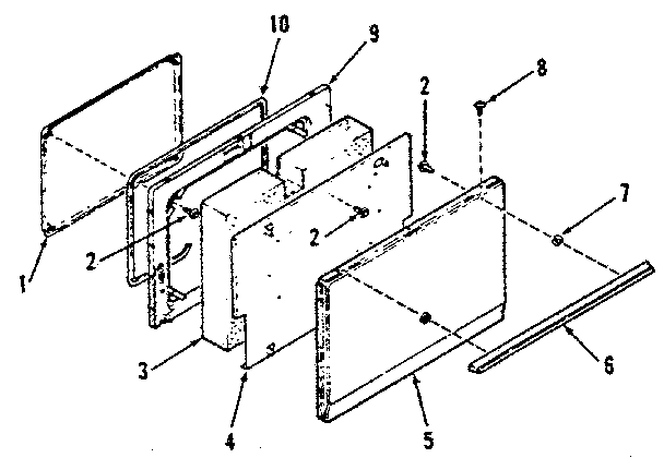 Model number 911.6408414 oven door section
