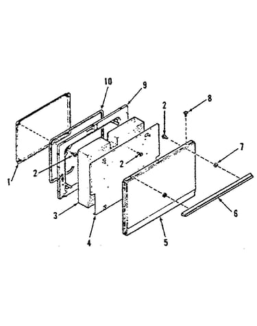 Model number 911.6408414 oven door section