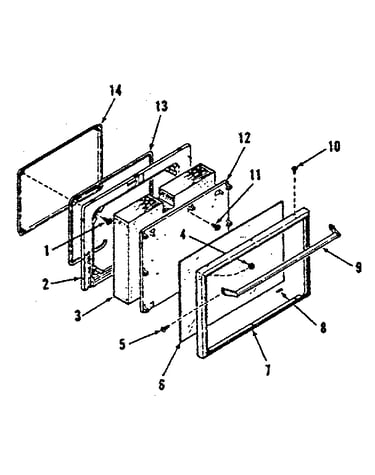 Model number 911.6428414 oven door section