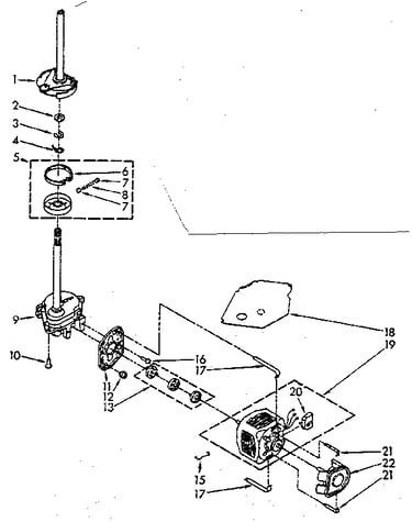 Brake, clutch, gearcase, motor and pump