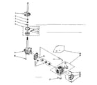 Kenmore 11081310140 brake, clutch, gearcase, motor and pump parts diagram