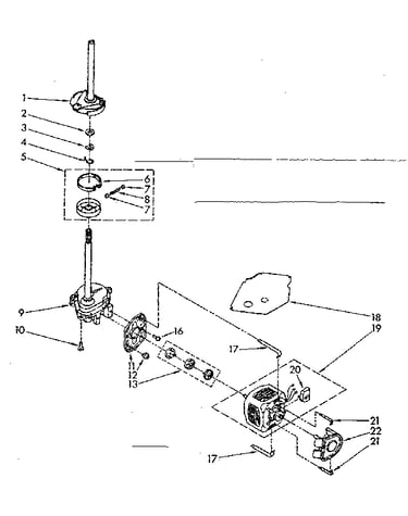 Brake, clutch, gearcase, motor and pump parts