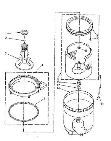 Agitator, basket and tub parts