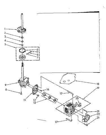 Brake, clutch, gearcase, motor and pump parts