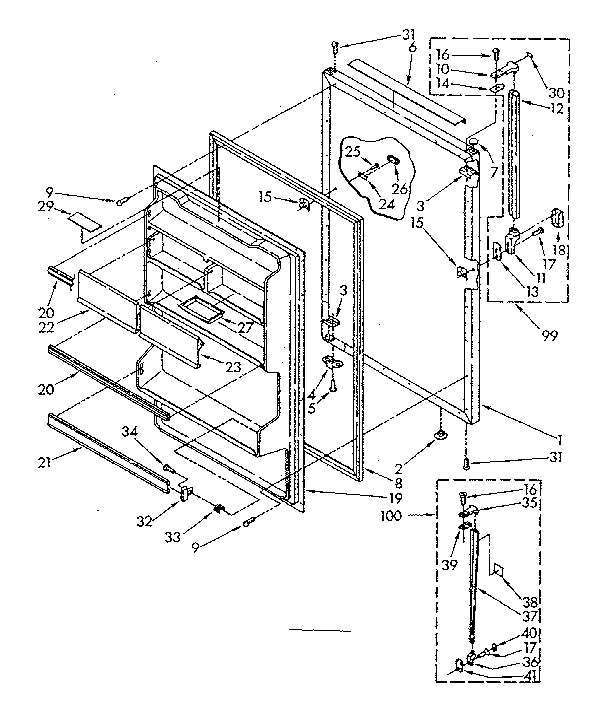 Refrigerator door parts