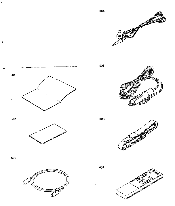 Accessories parts list