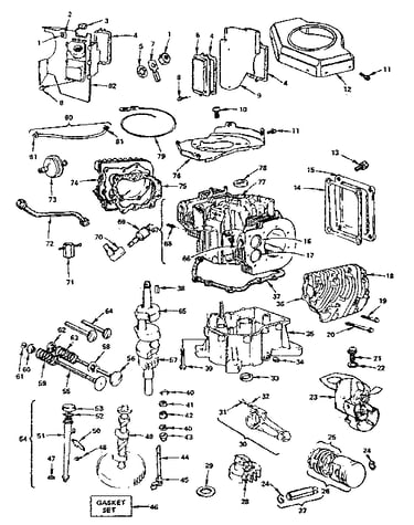 Cylinder, crankshaft and engine base group