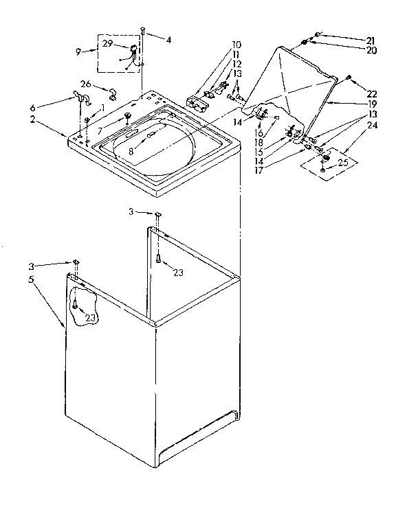 Top and cabinet parts
