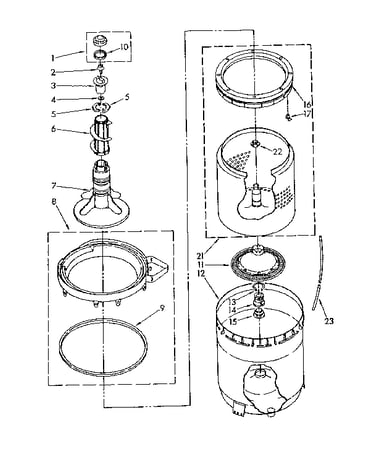 Agitator, basket and tub parts