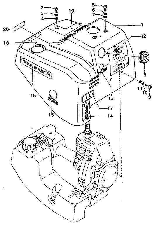 ENGINE SHROUD & MARK