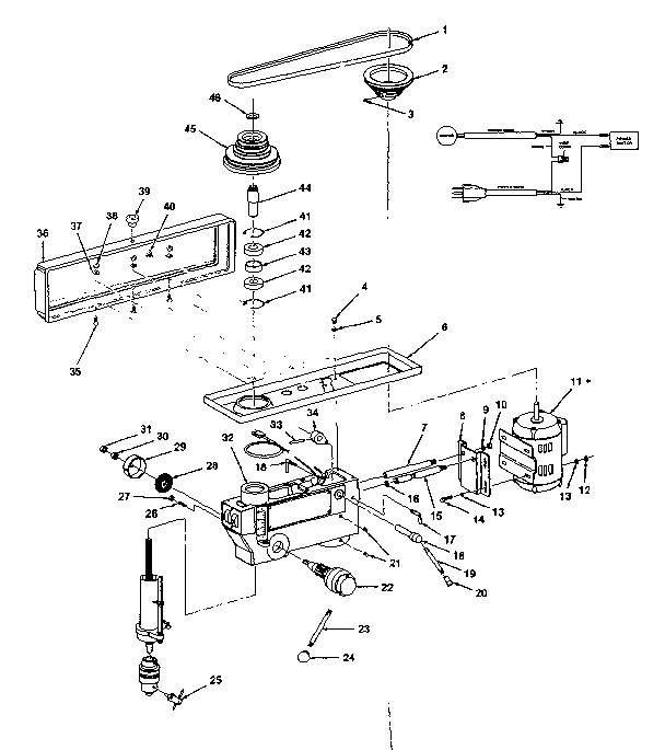 Motor and pulley assembly with guard