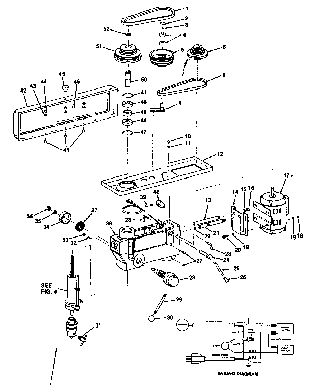 Motor, pulley, and guard assembly