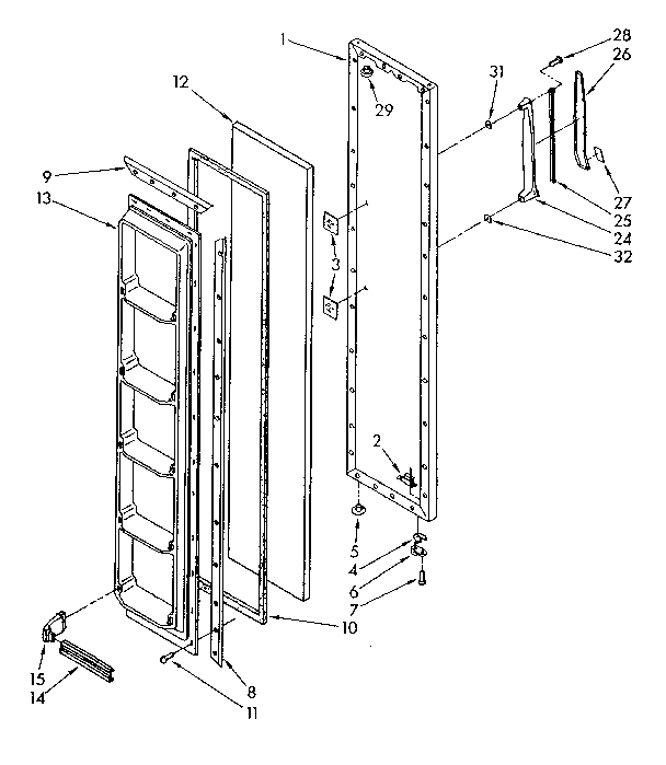 Freezer door parts