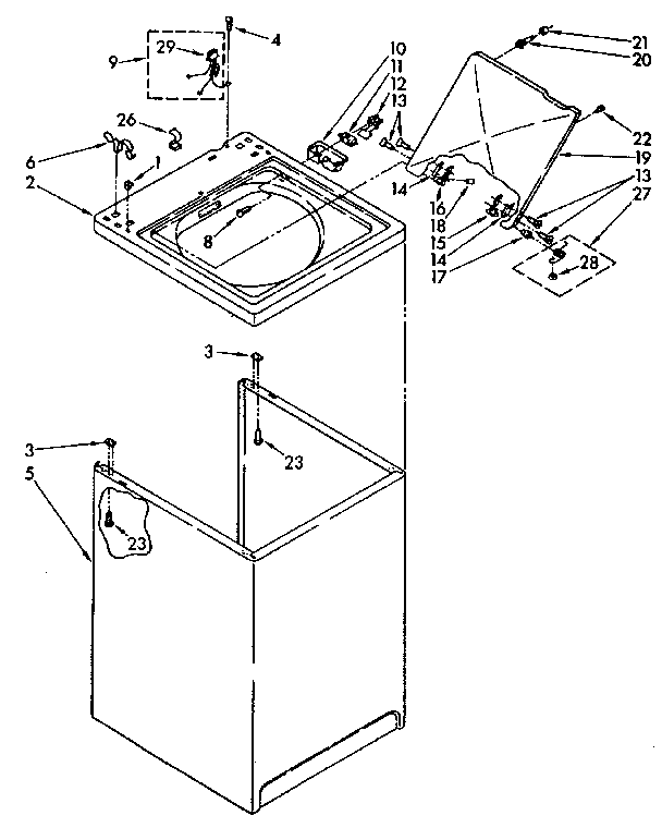 Top and cabinet parts