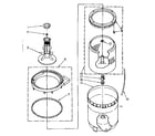 Kenmore 11081610100 agitator, basket and tub parts diagram