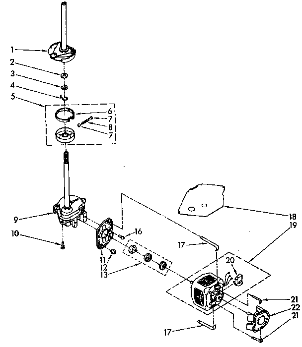 Brake, clutch, gearcase, motor and pump parts