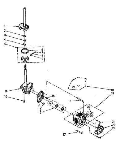 Brake, clutch, gearcase, motor and pump parts