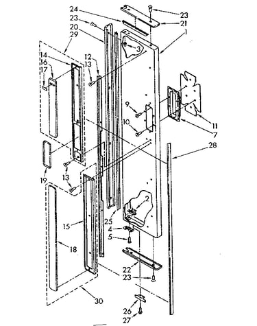 Freezer exterior door panel