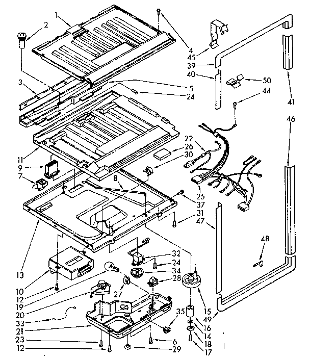 Compartment separator and control parts
