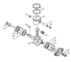 Kioritz SRM-302-ADX piston and crankshaft diagram