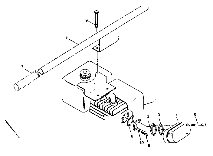Handle and muffler