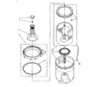 Kenmore 11081361250 agitator, basket and tub diagram