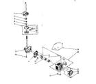 Kenmore 11081362850 brake, clutch, gearcase, motor and pump diagram