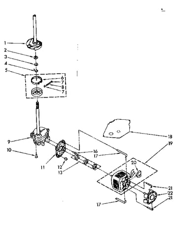 Brake, clutch, gearcase, motor and pump