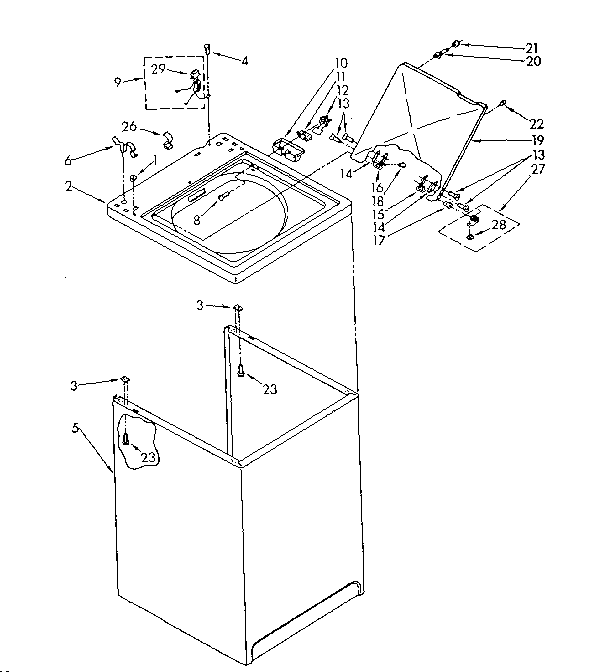 Top and cabinet