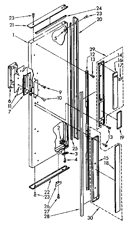 Refrigerator exterior door panel parts