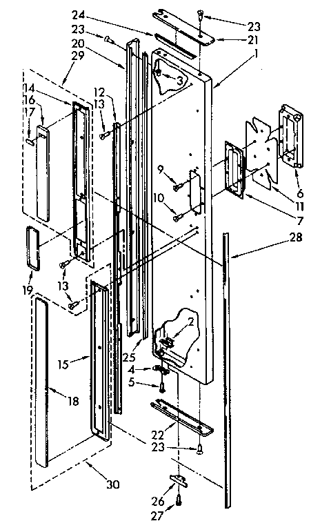 Freezer exterior door panel parts