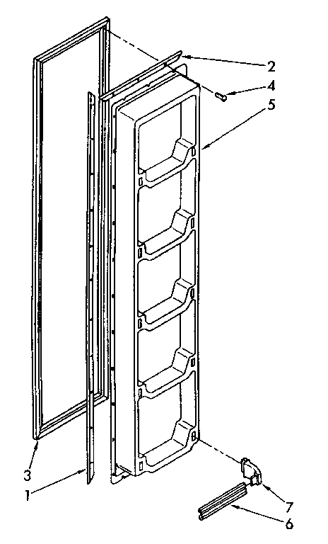 Freezer interior door panel parts