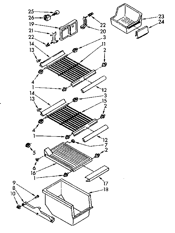 Freezer interior parts