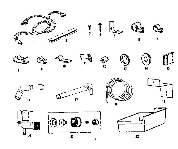 Ice maker installation parts