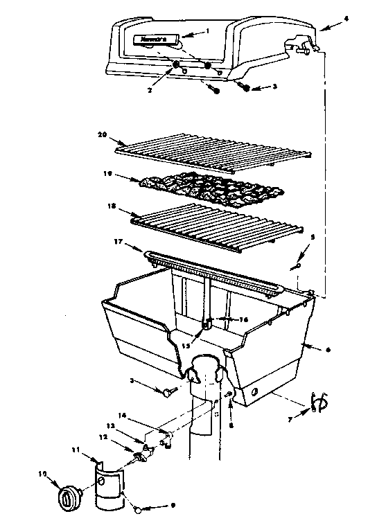 Grill and burner section